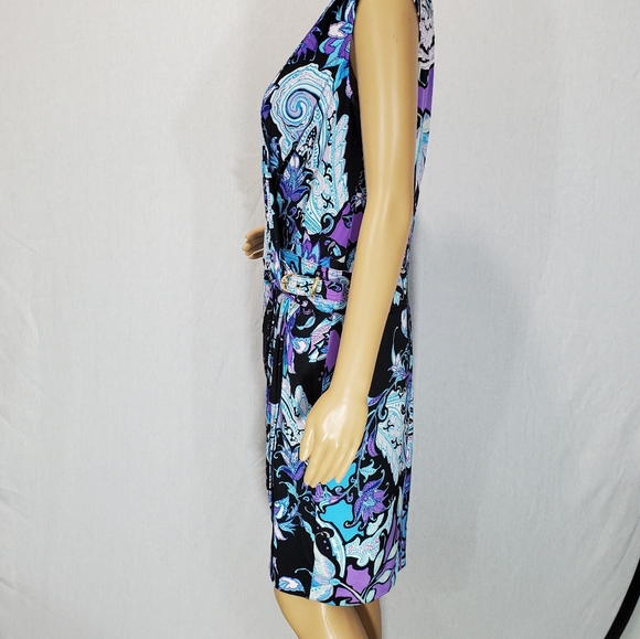 Cache Wrap Print Midi Sleeveless Dress Size 8 - Picture 8 of 13